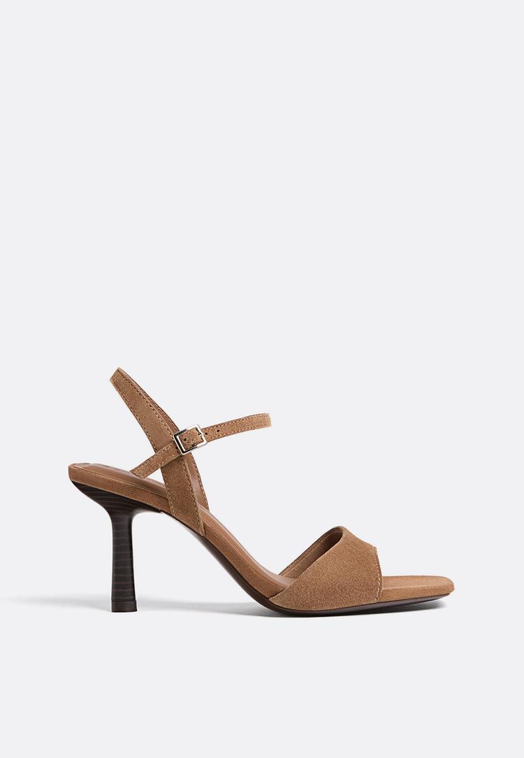 leren sandalen met hak