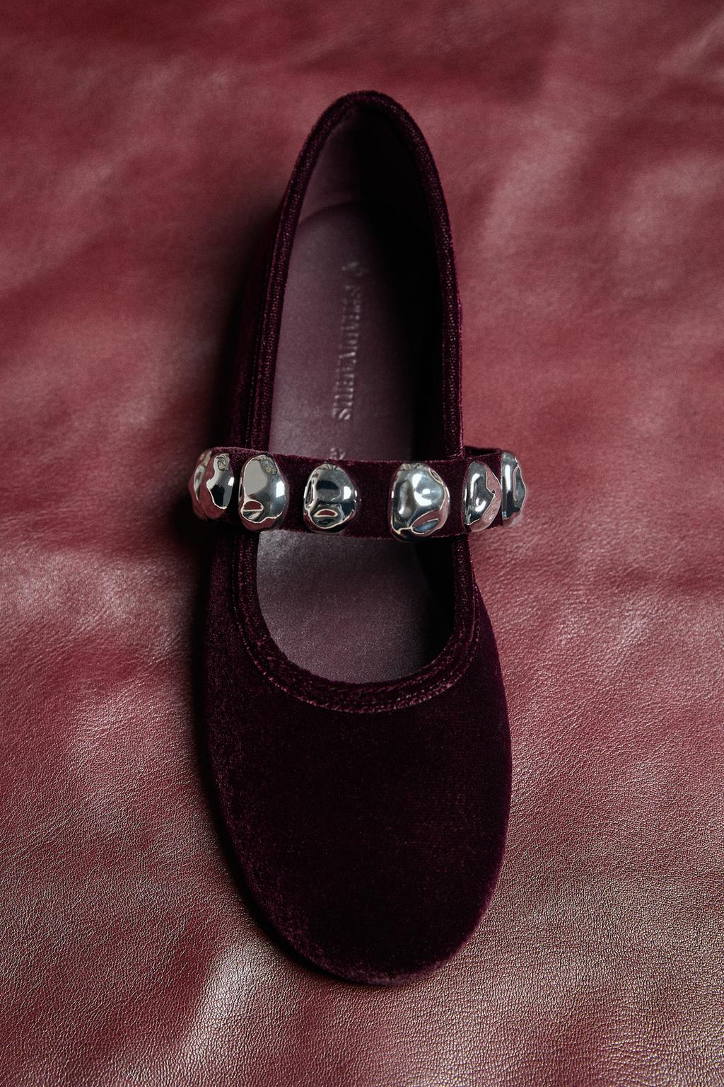 Bailarinas efecto terciopelo tachas