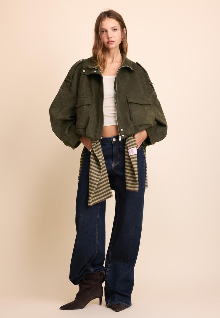 oversize suni suet ceket