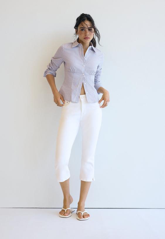 fitted shirt with underbust seam l02033689