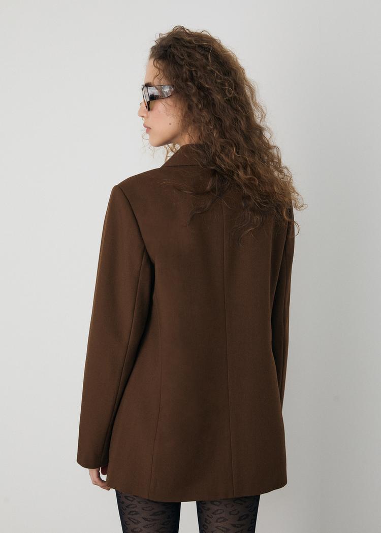 double breasted buttoned blazer