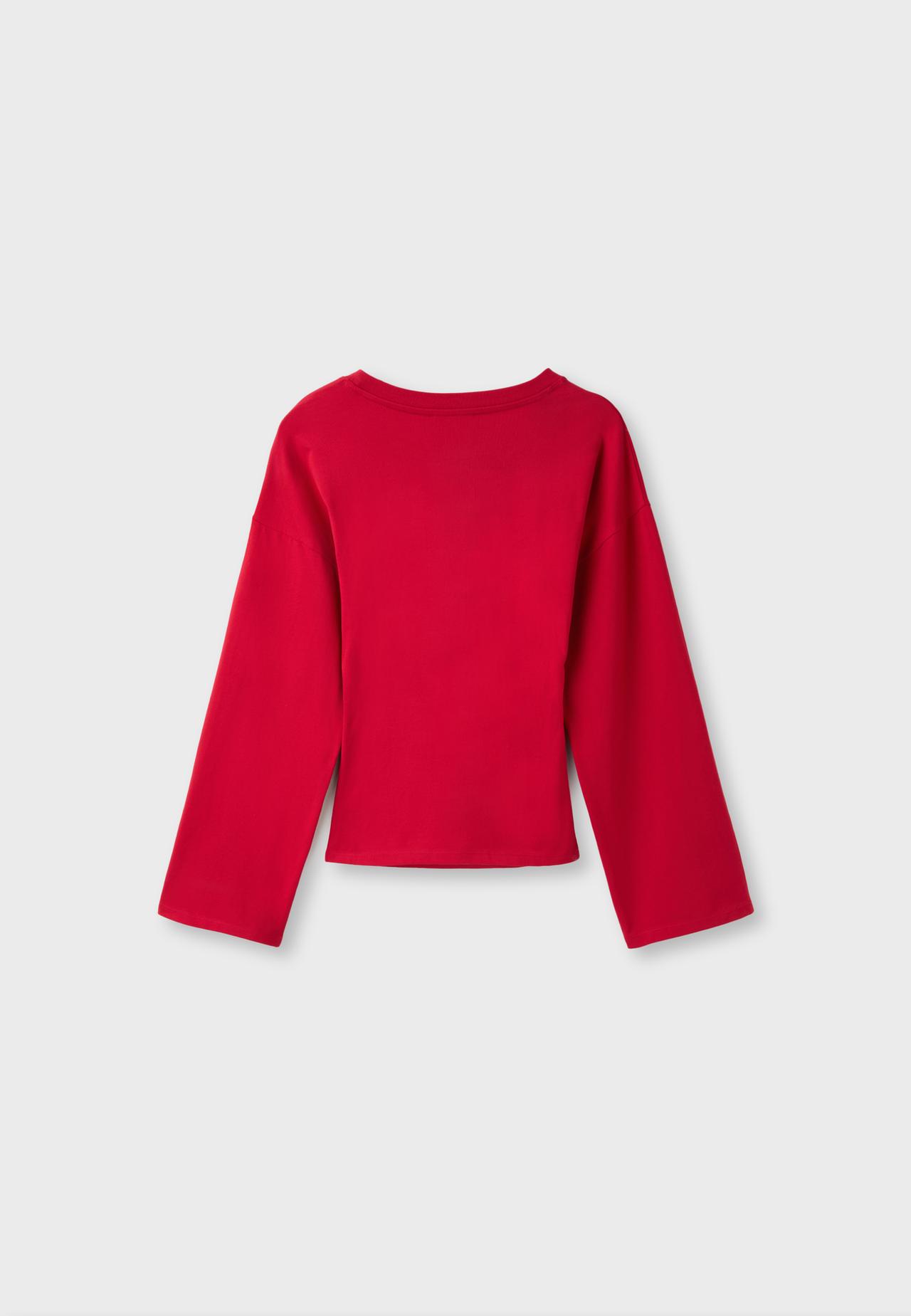 B11 Japanese long sleeve fitted waist T-shirt — Dark red