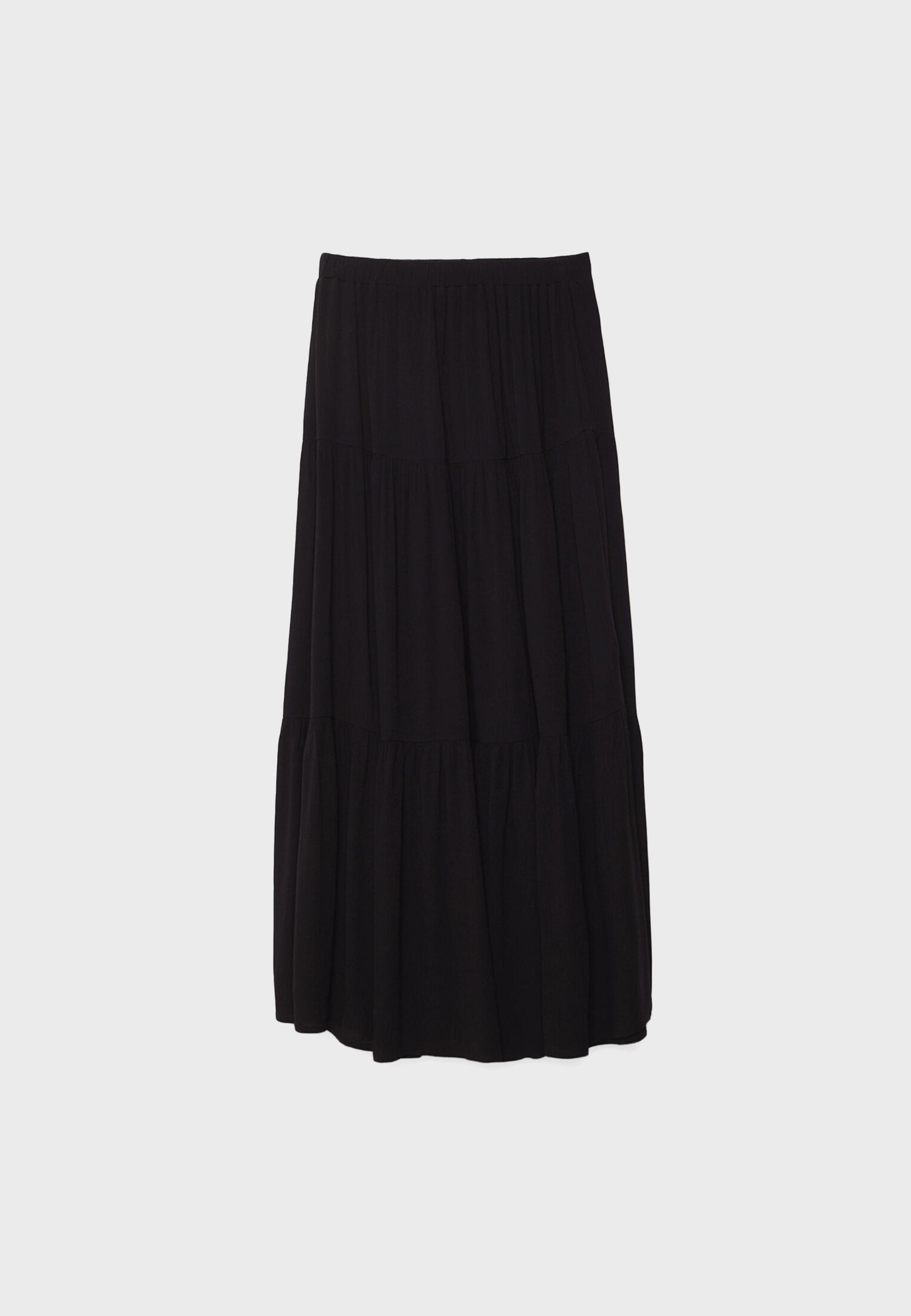 Boho midi skirt — Black