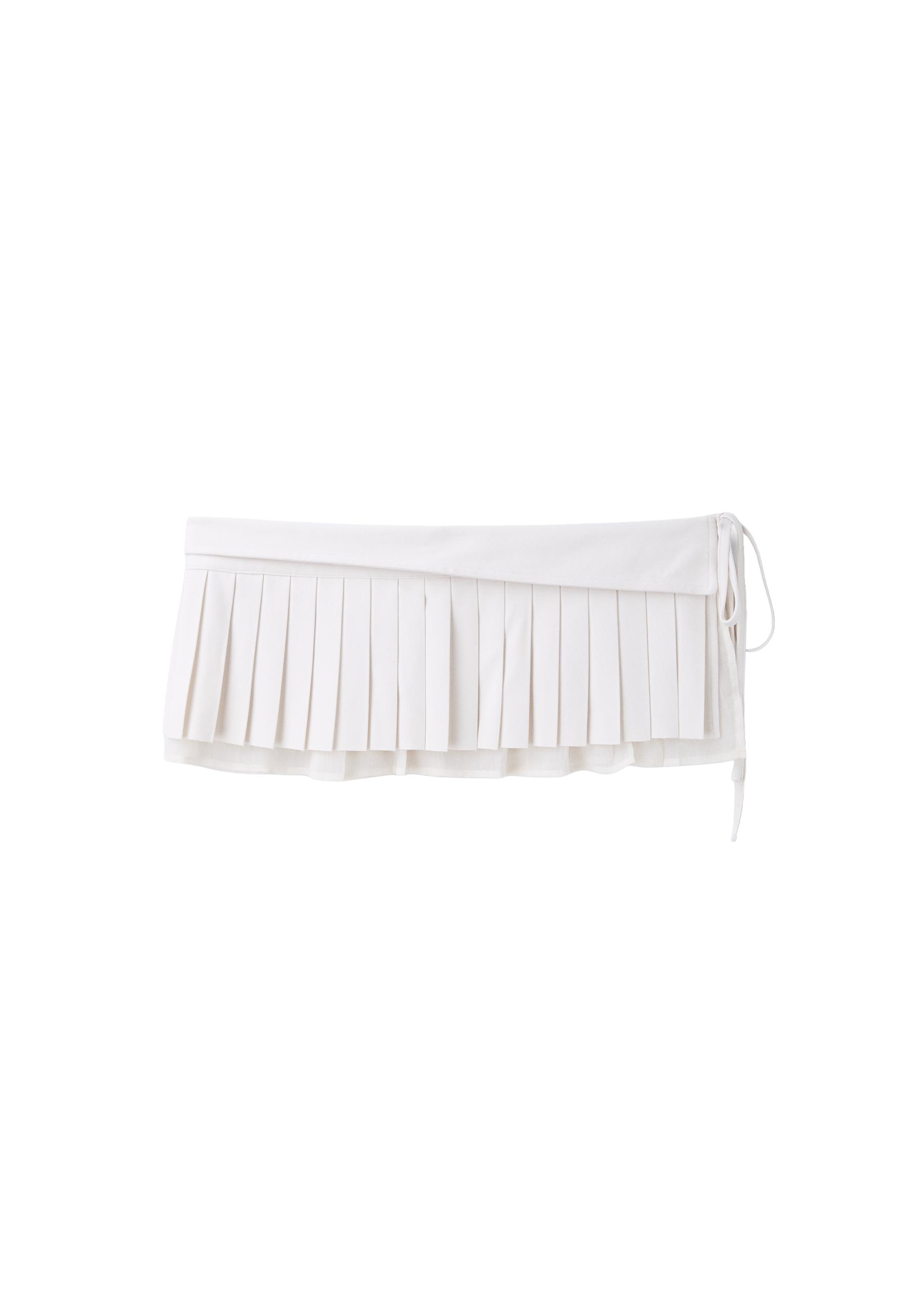 Pleated skirt belt — Ecru