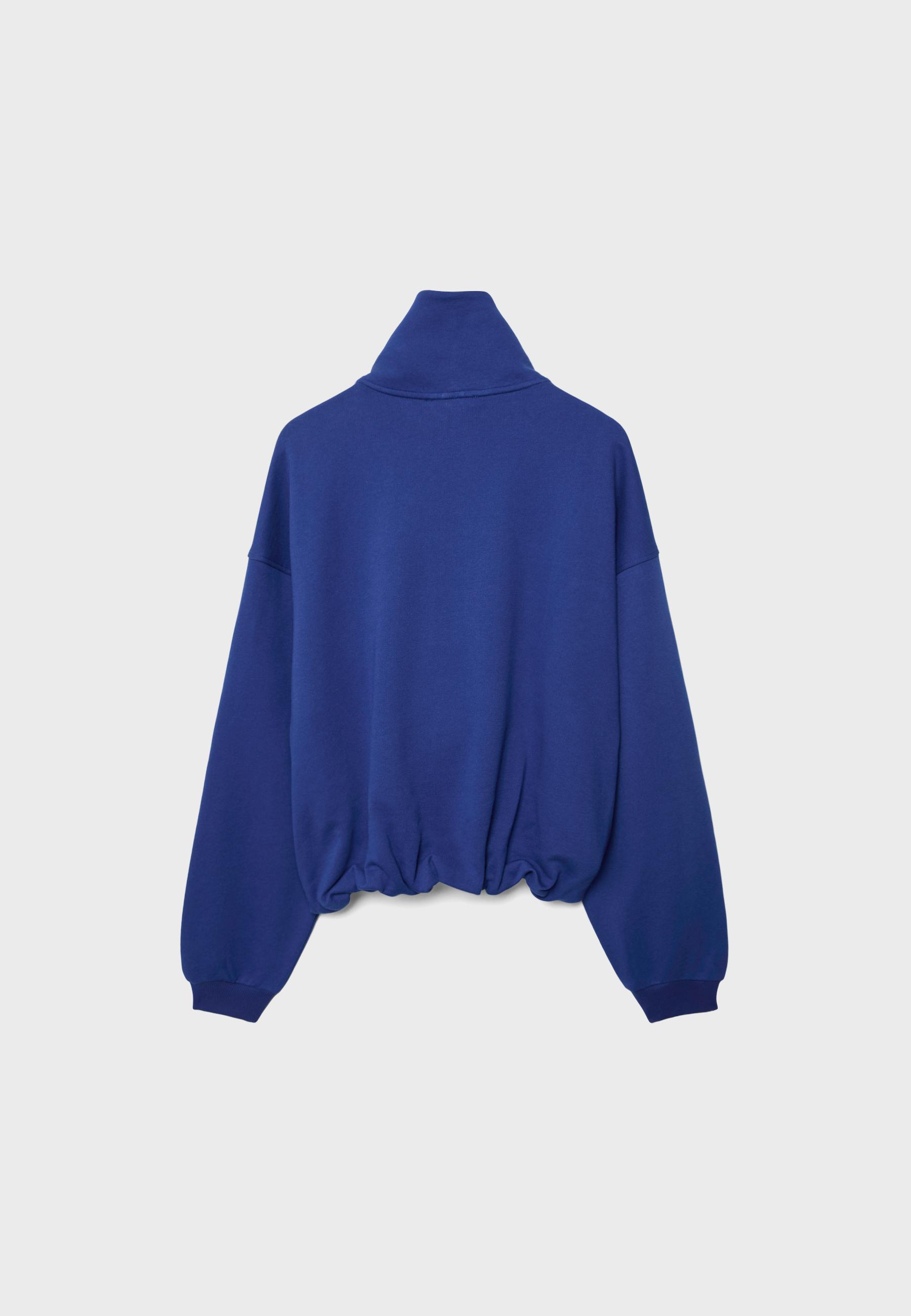Contrast zip sweatshirt — Royal blue