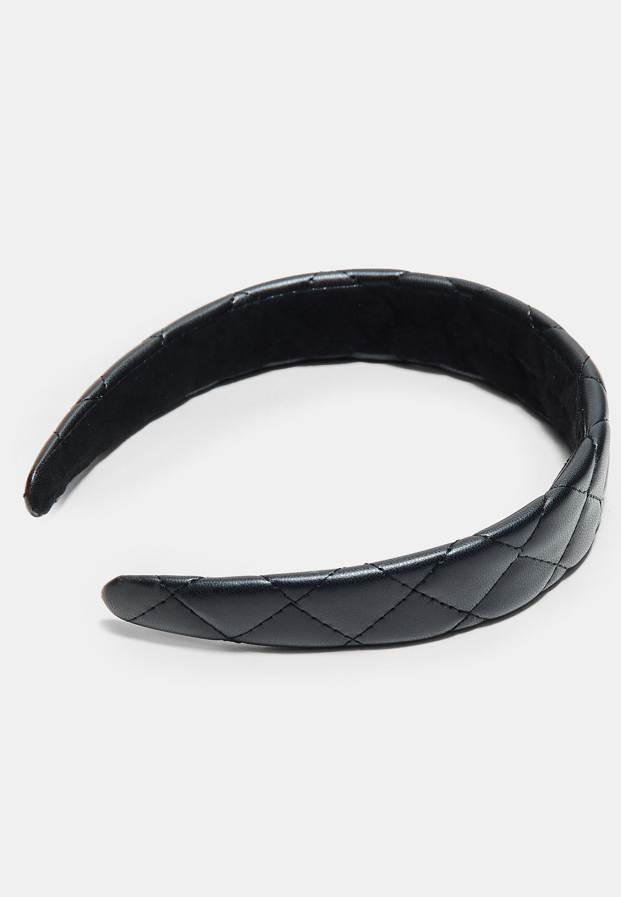 Rigid topstitched headband — Black