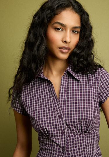 Short sleeve empire line shirt — Purple 6