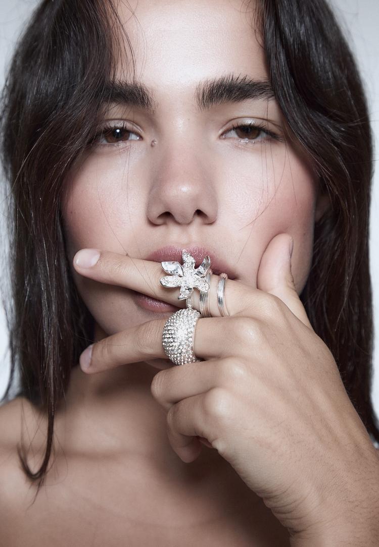 set of 3 rhinestone rings