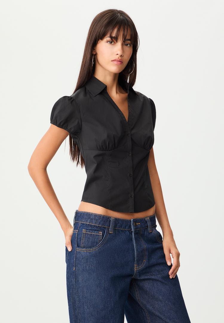 camisa fitted manga curta