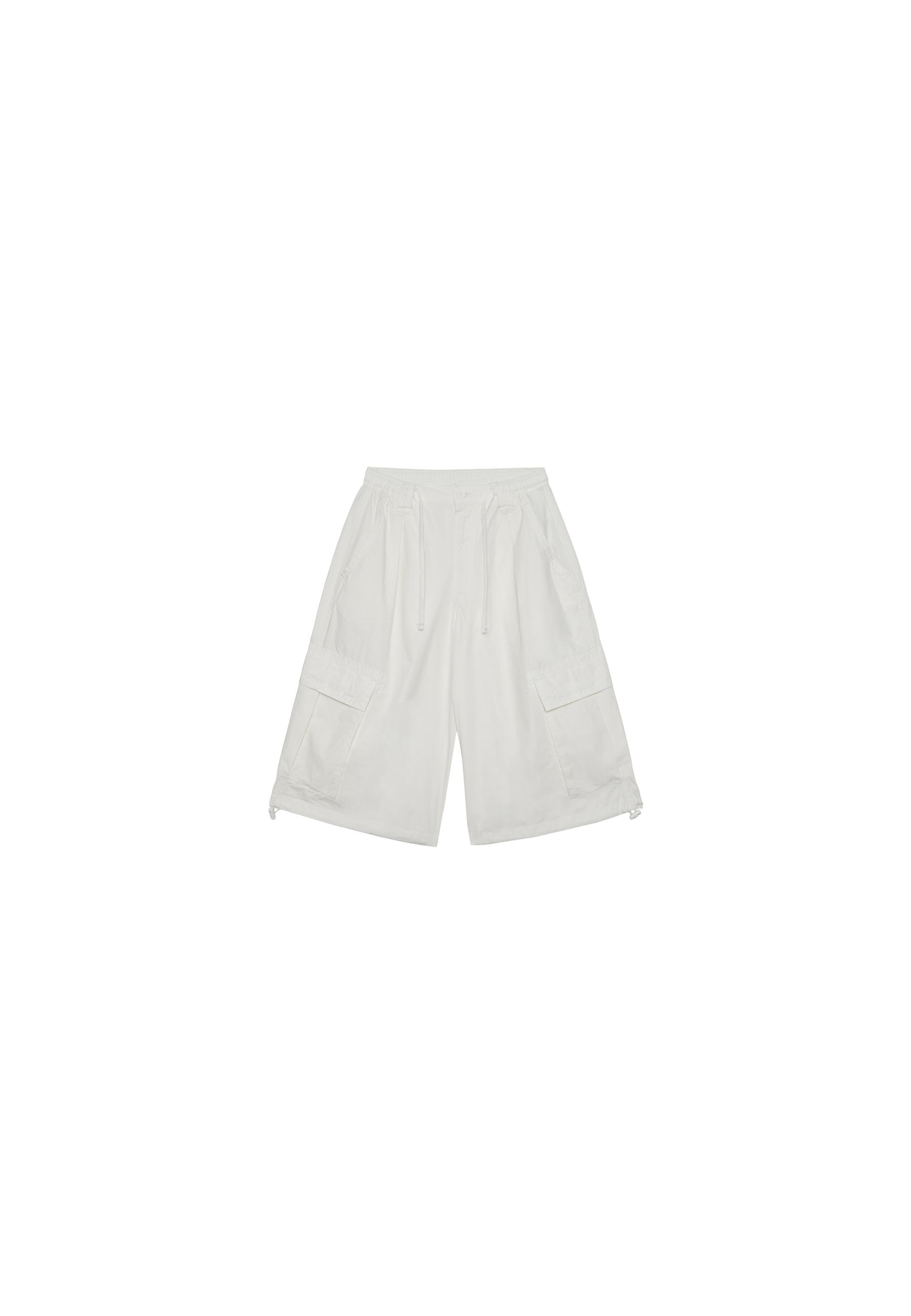 Poplin Bermuda shorts with stoppers — Vanilla