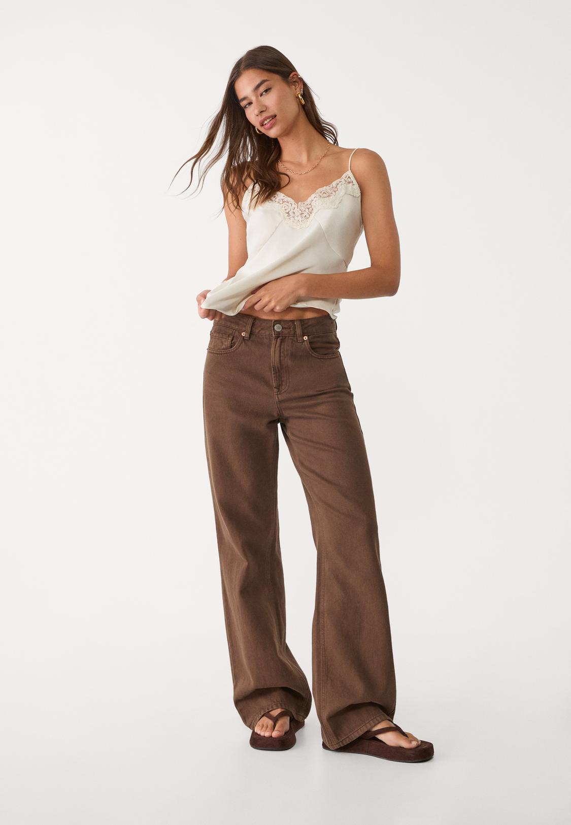 Pantalones Anchos Pantalon De Punto Mujer Stradivarius Pantalones