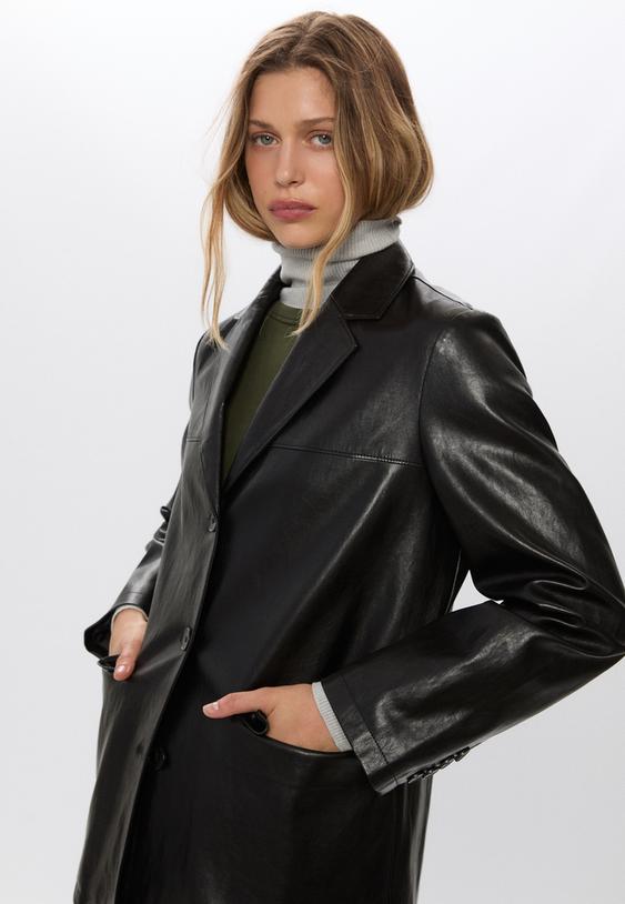 blazer-in-kunstlederoptik