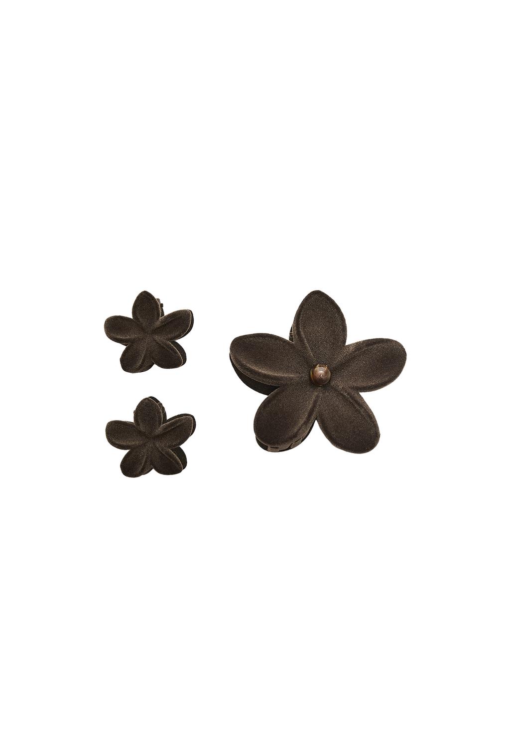 Set 3 pinzas de pelo flor
