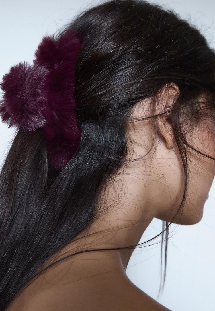 fuzzy hair clip