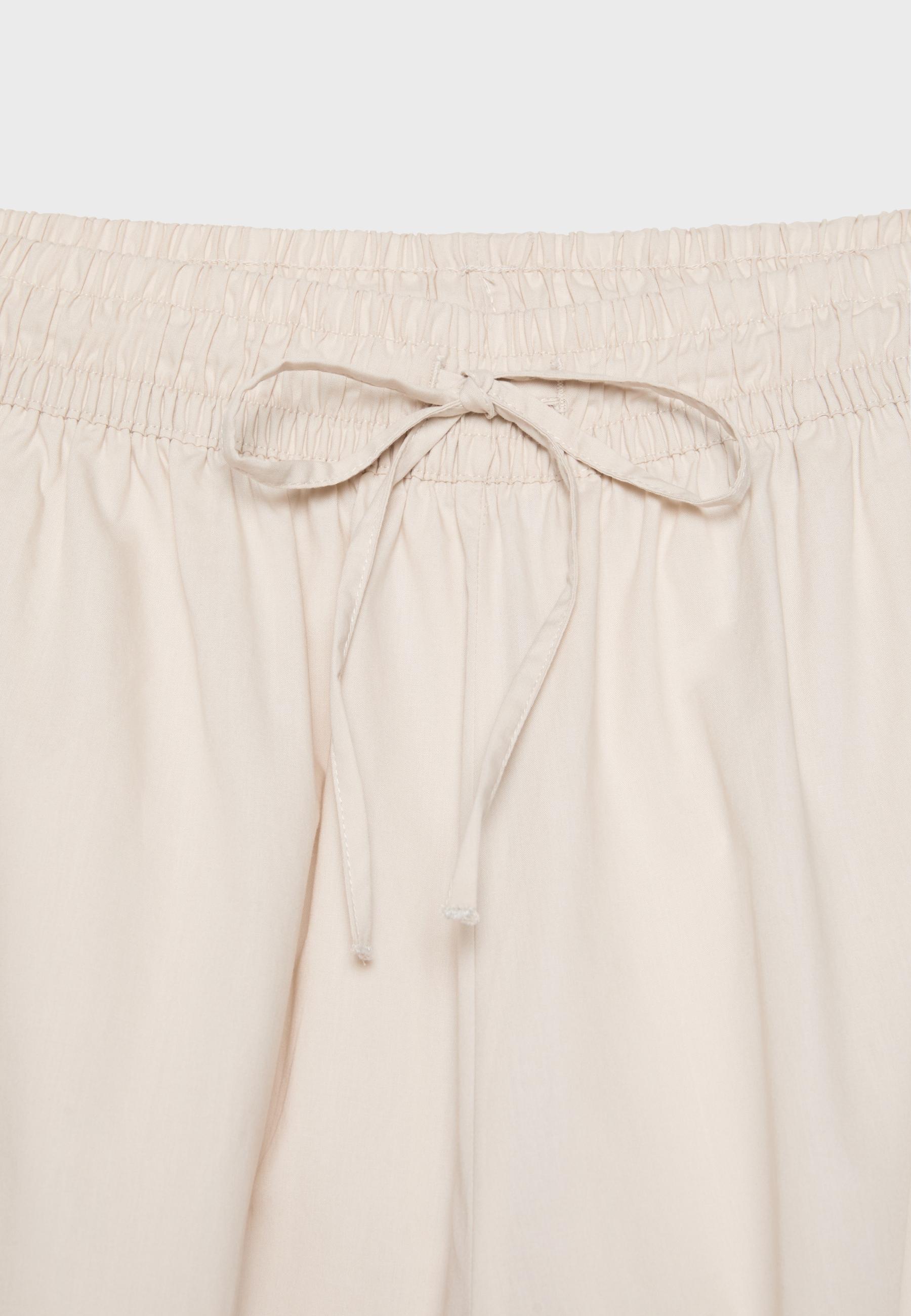 Balloon poplin trousers with stoppers — Stone