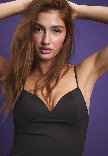 Corsetry-inspired top — Brown 4