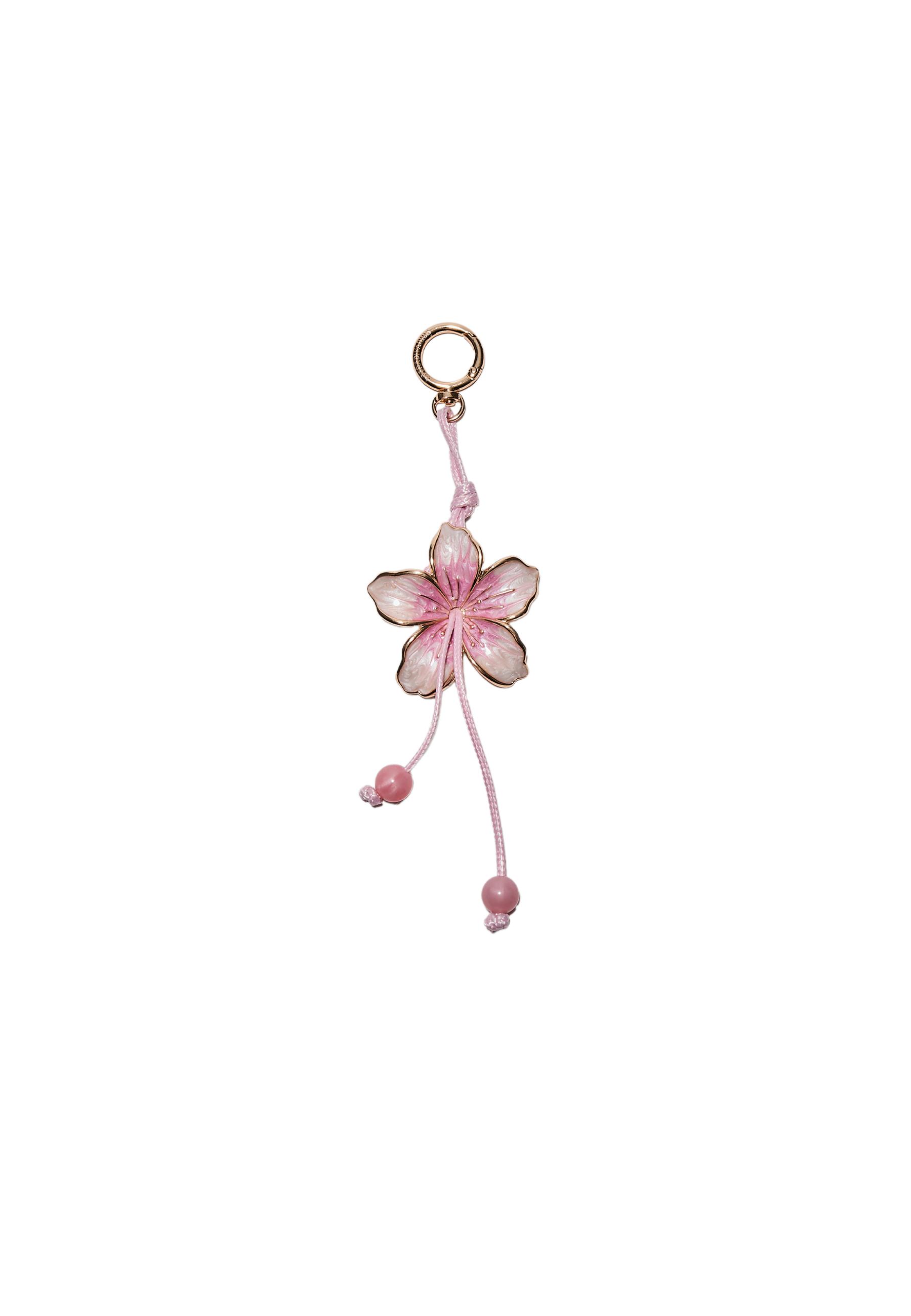 Enamelled flower charm — Pastel pink