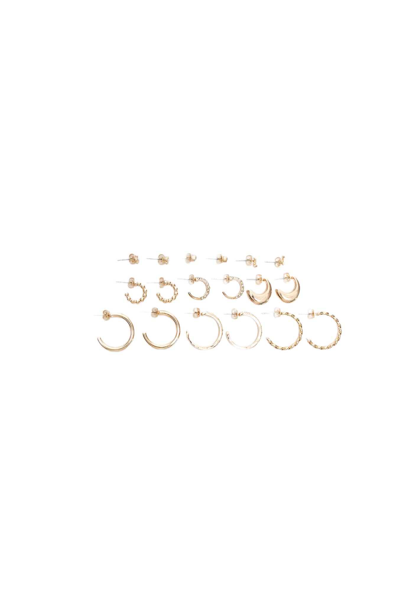 Set of 9 butterfly hoop earrings — Gold