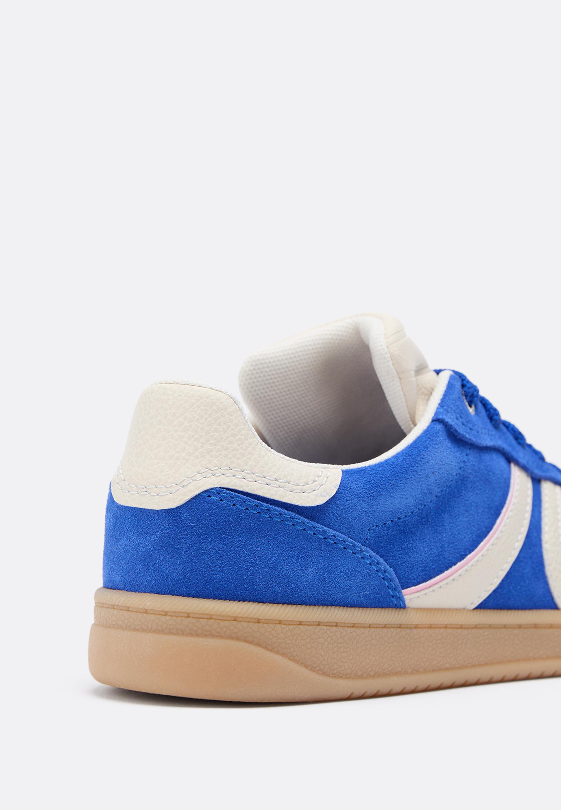 Casual leather trainers — BLUE