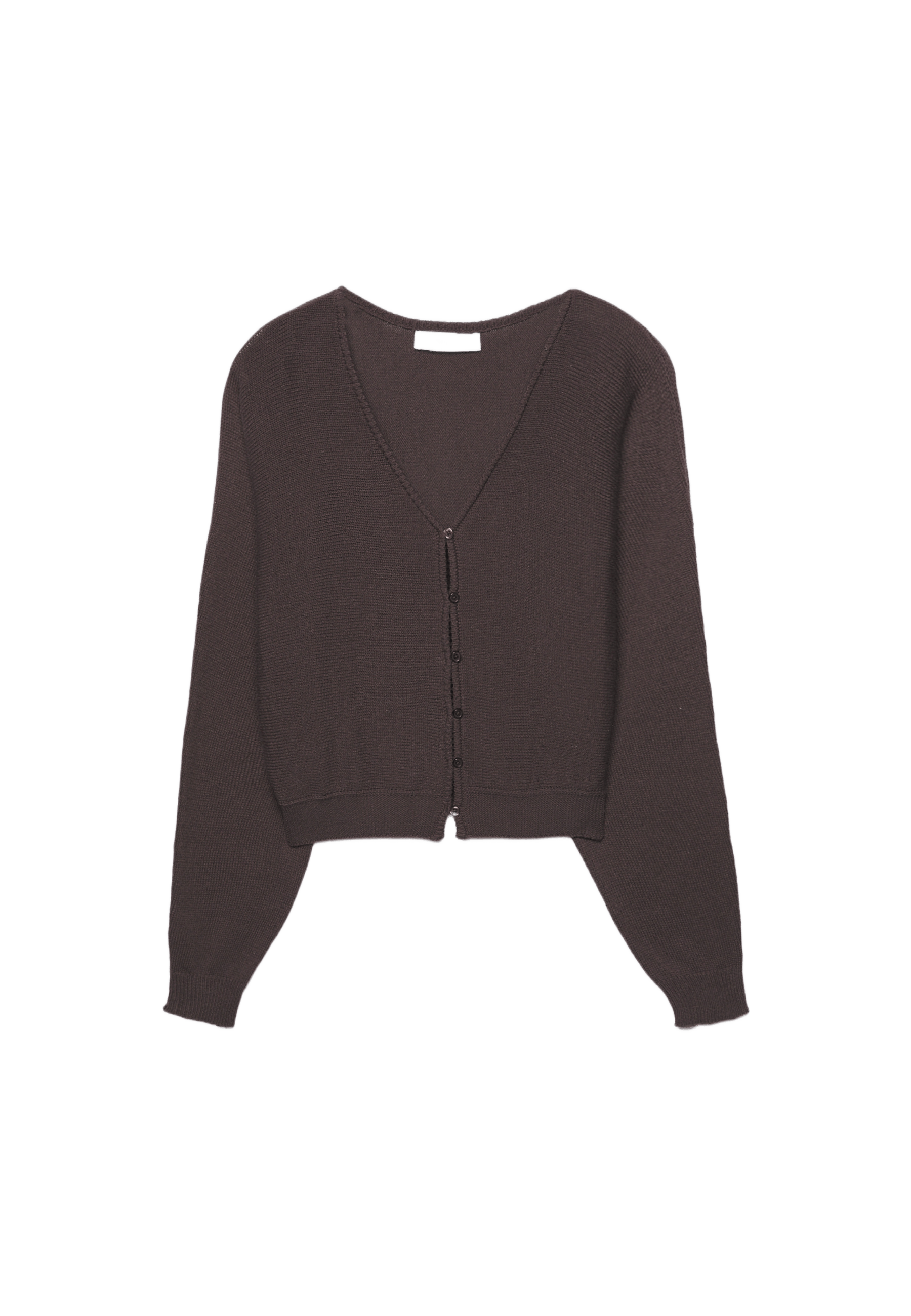 Batwing sleeve knit cardigan — Brown