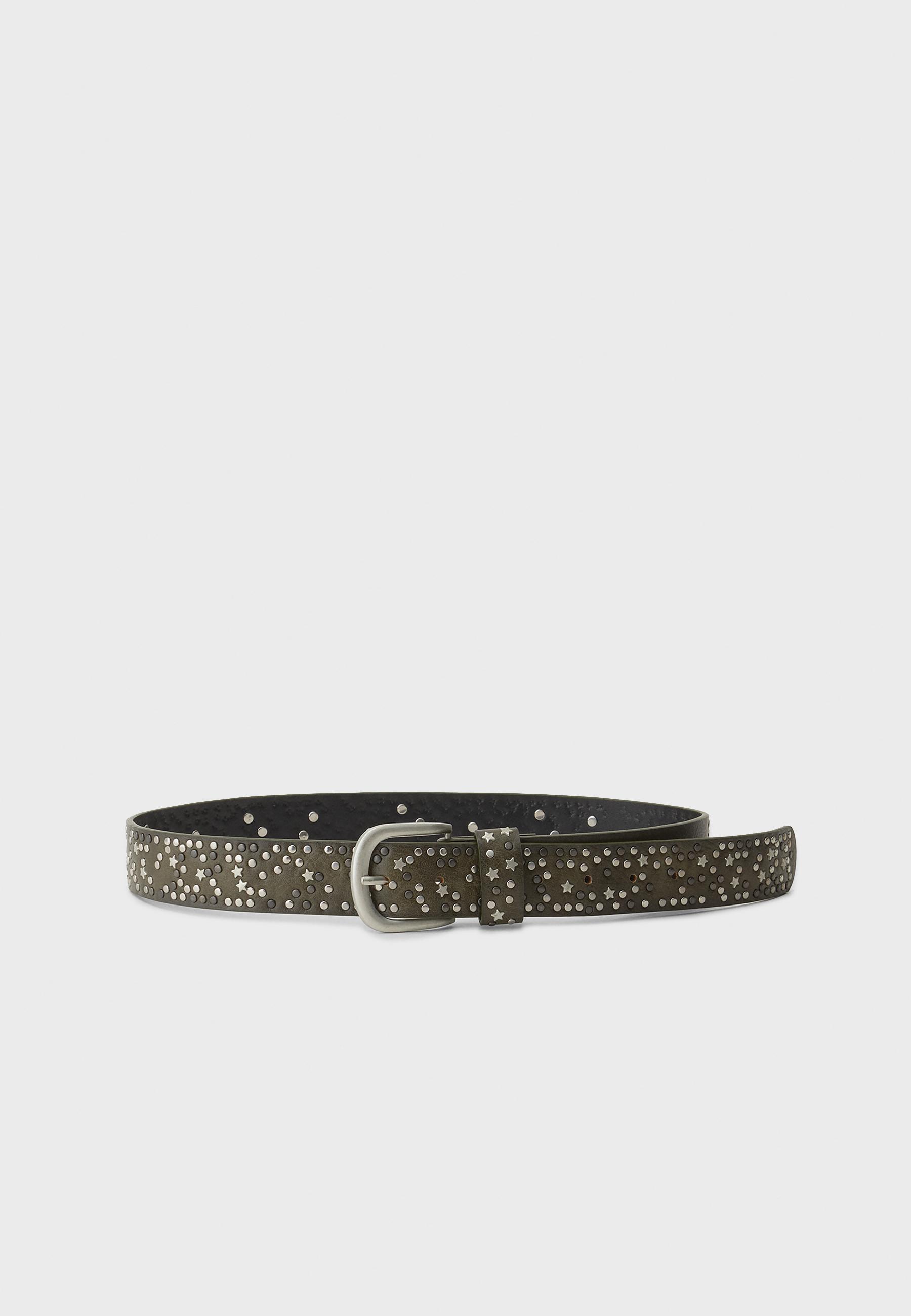 Star and stud belt — Khaki
