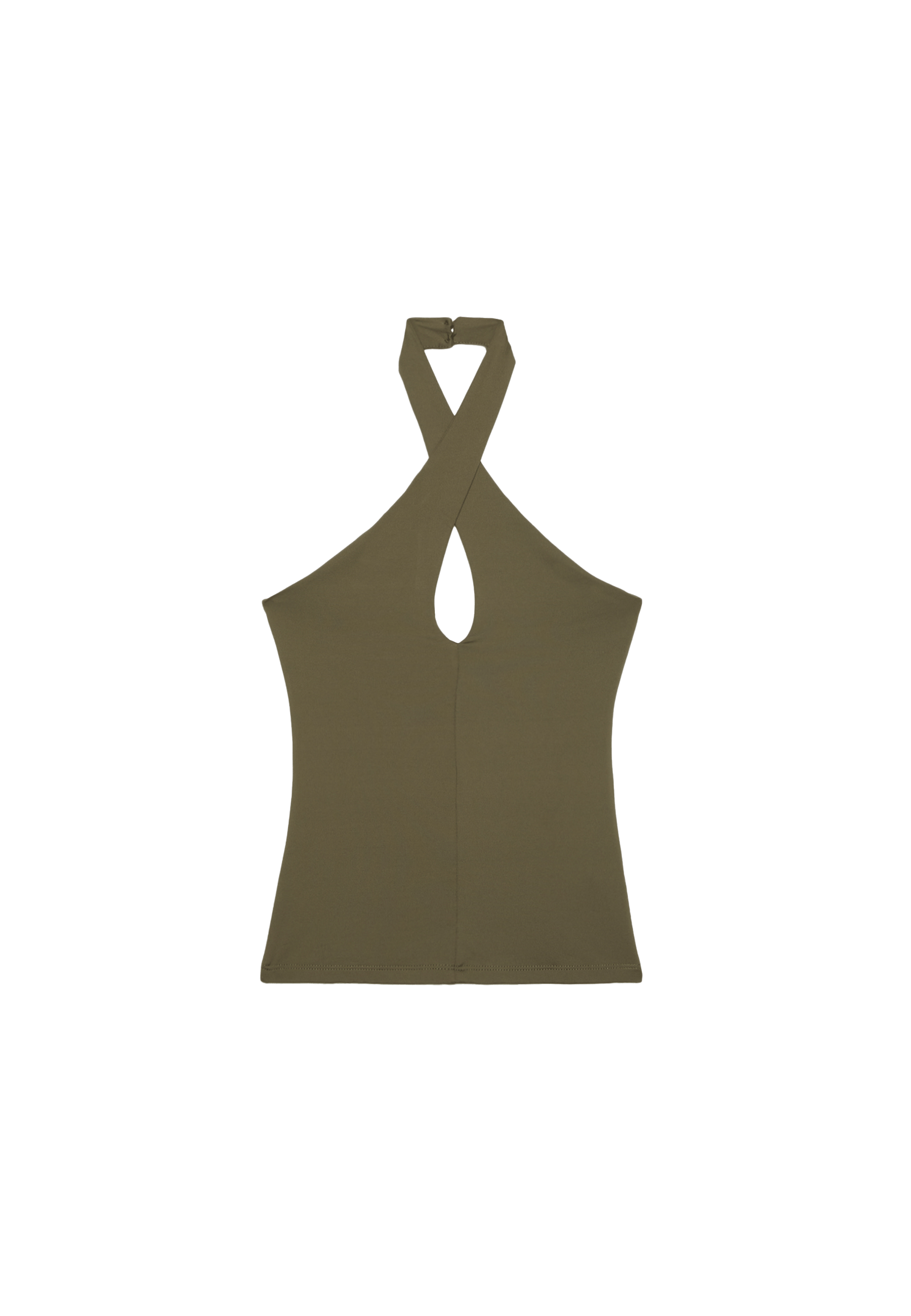 Halter cross-over top — Khaki