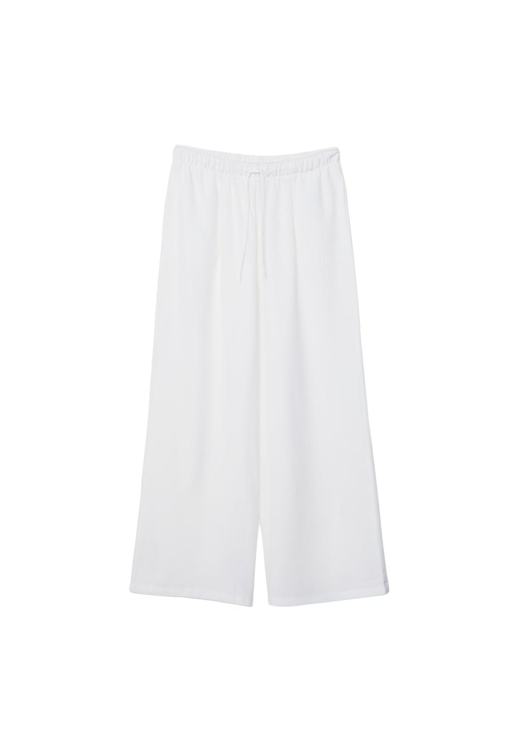 Pantalón wide leg con lino
