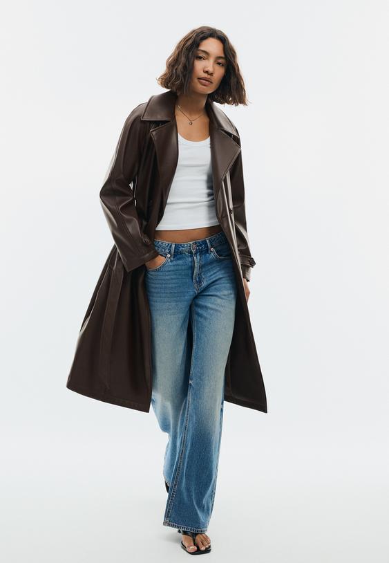 trench largo efecto piel