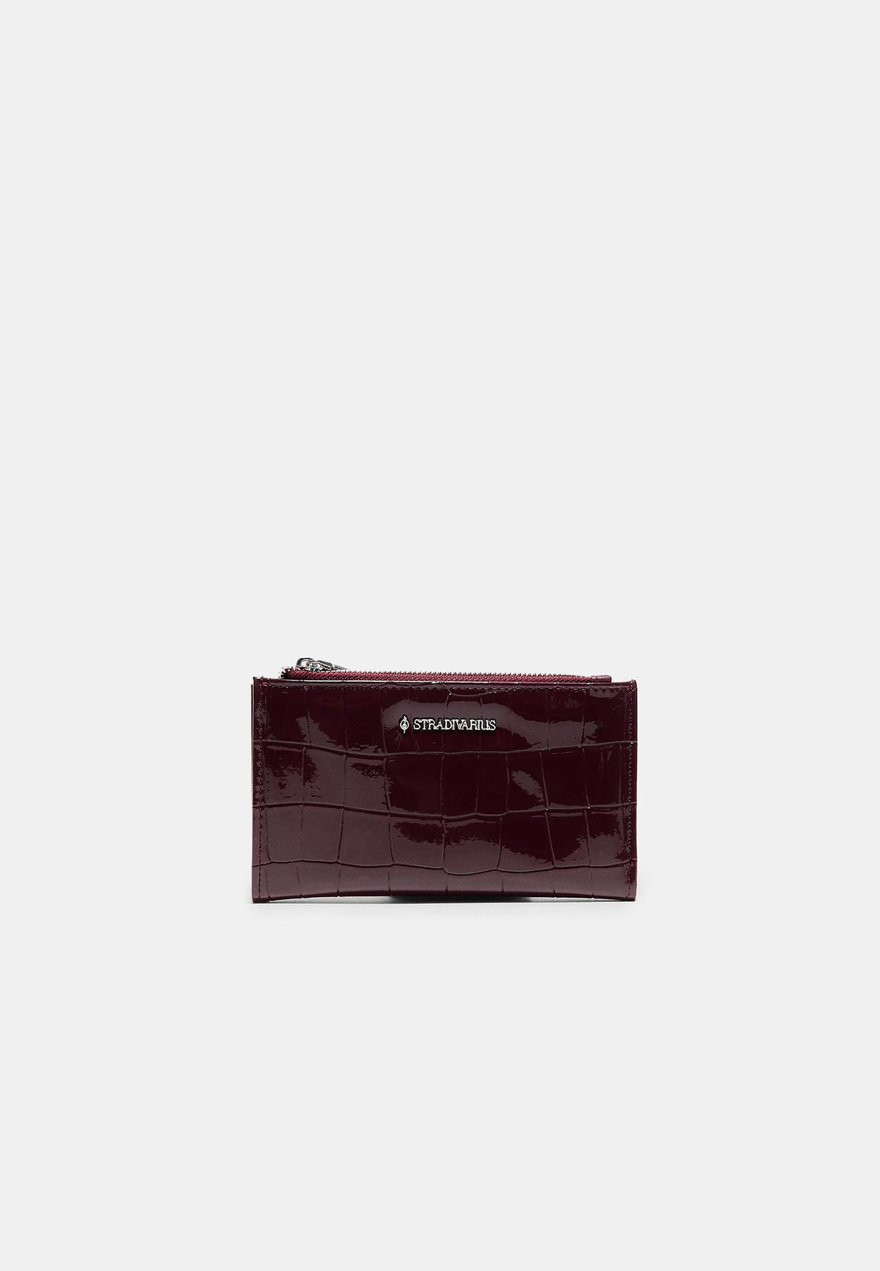 Basic zip-up purse — Burgundy