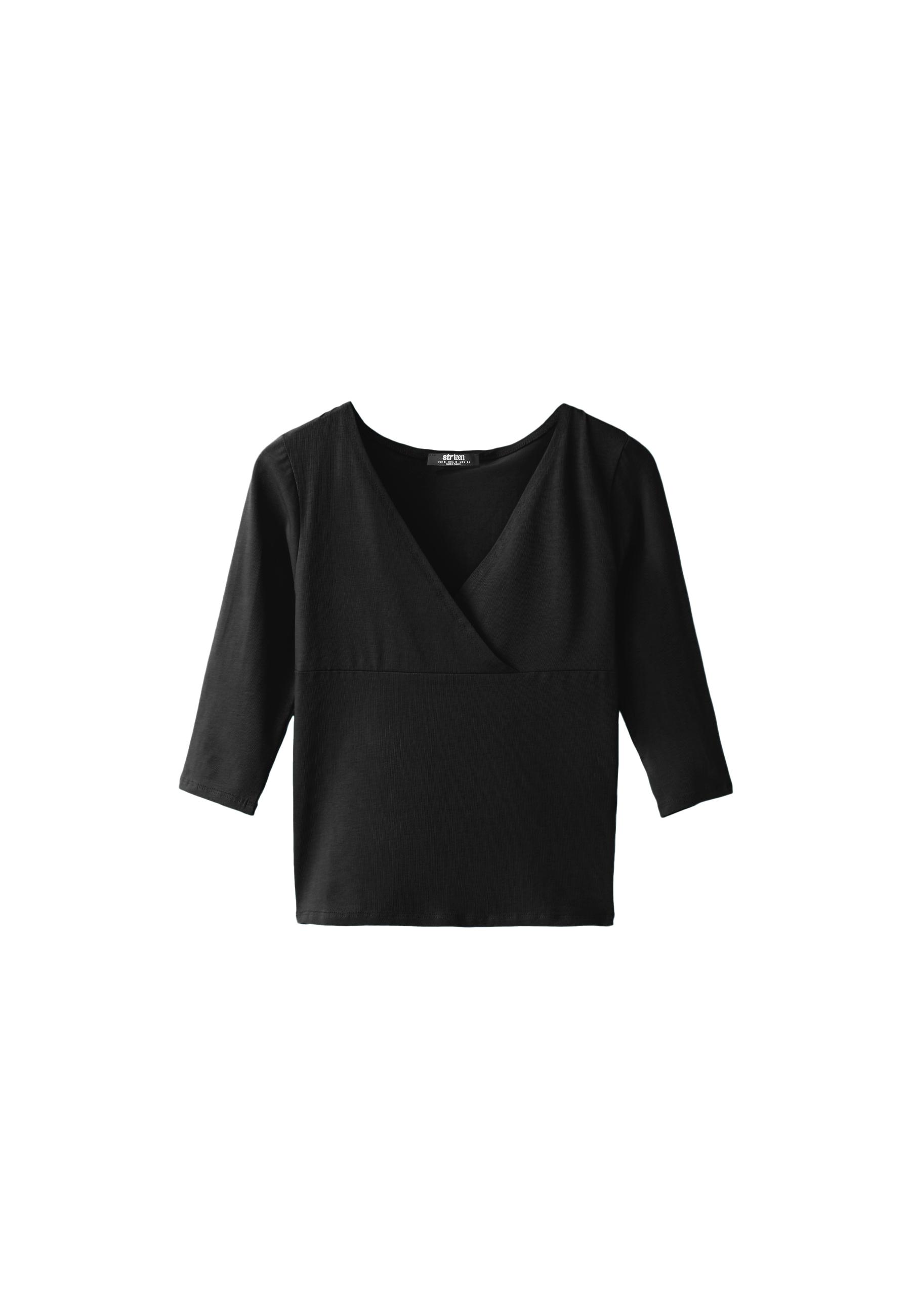 Underbust cut-out top — Black
