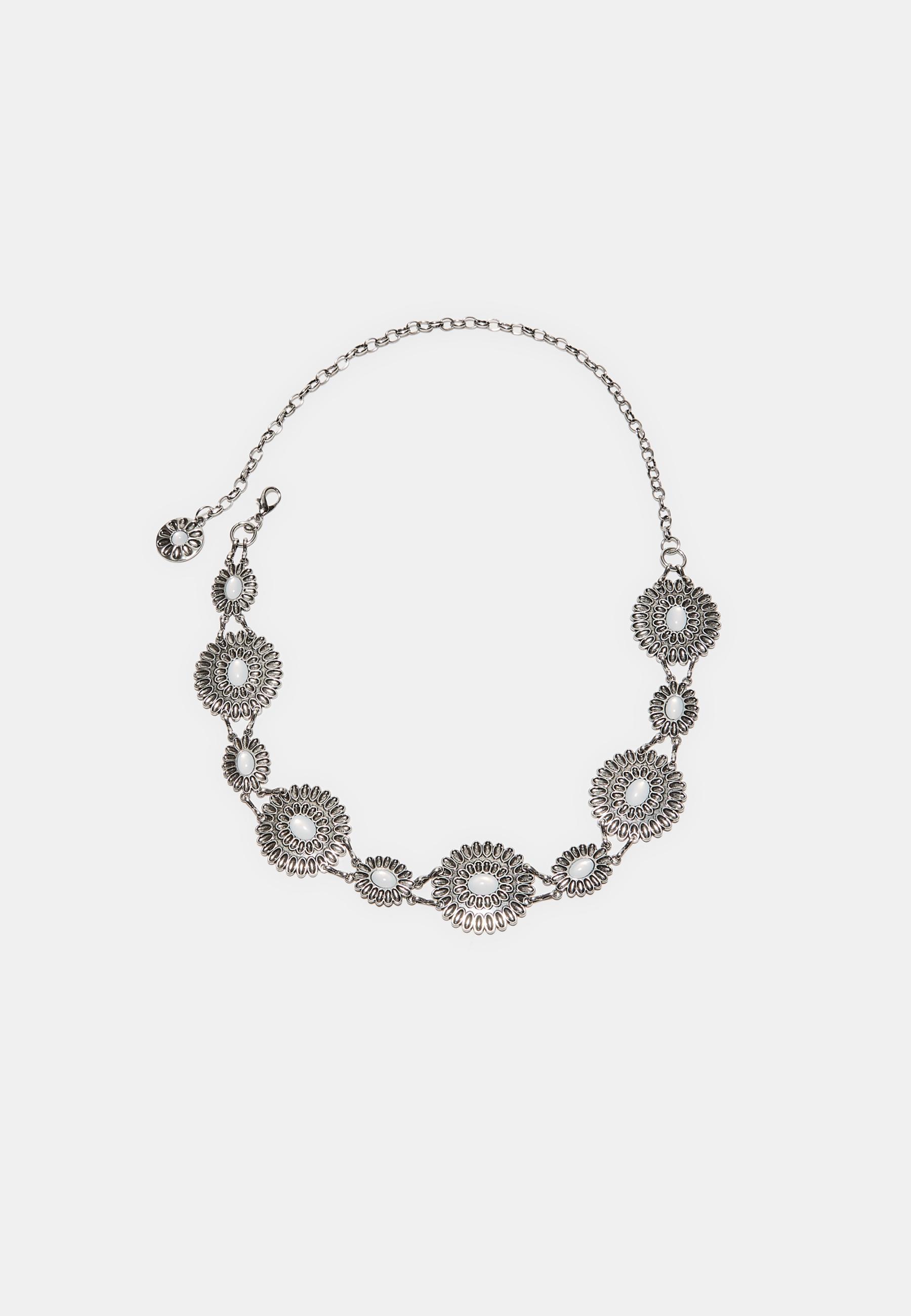 Floral chain belt — Grey