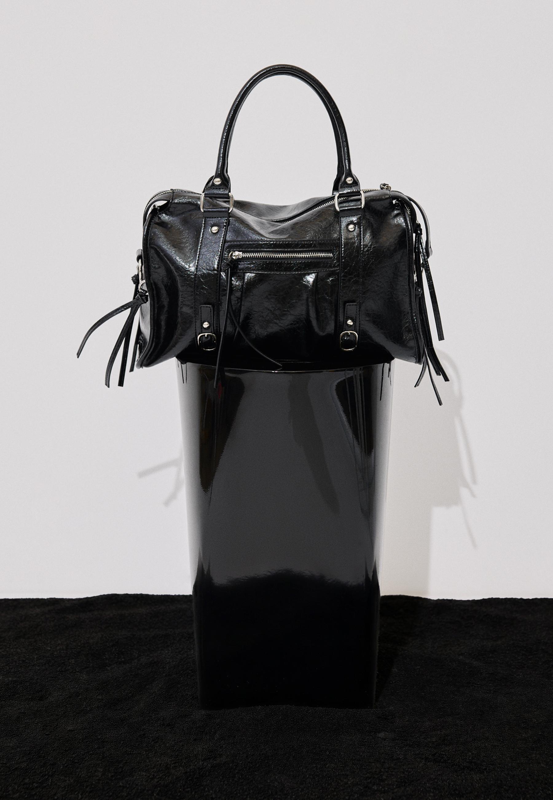 Maxi crossbody bowling bag — Black