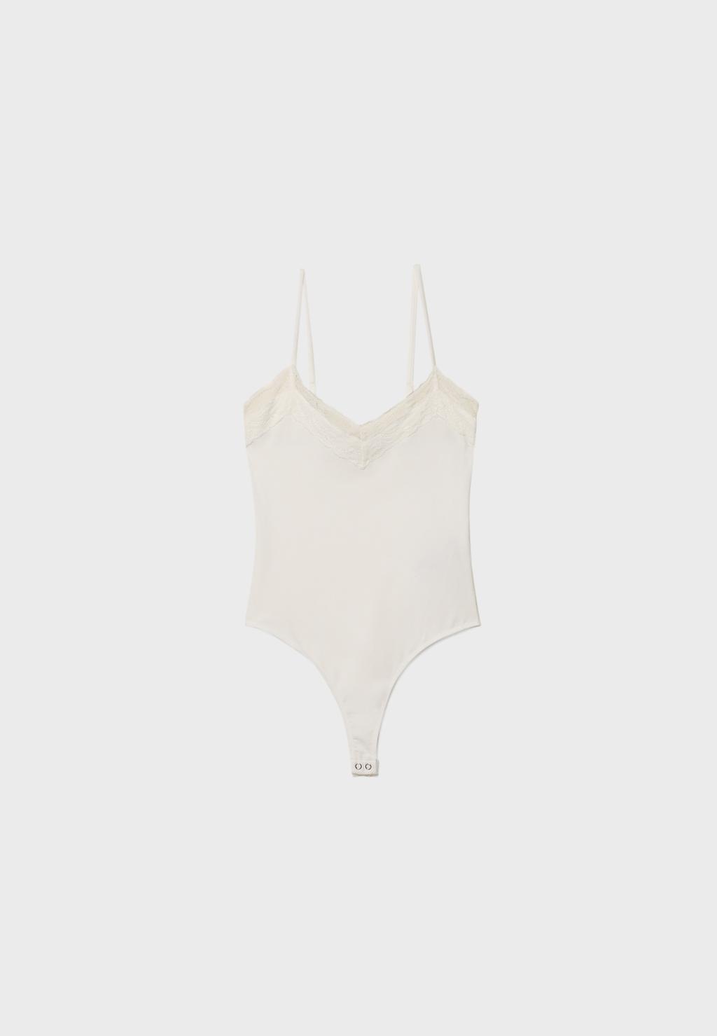 Body coton détail dentelle