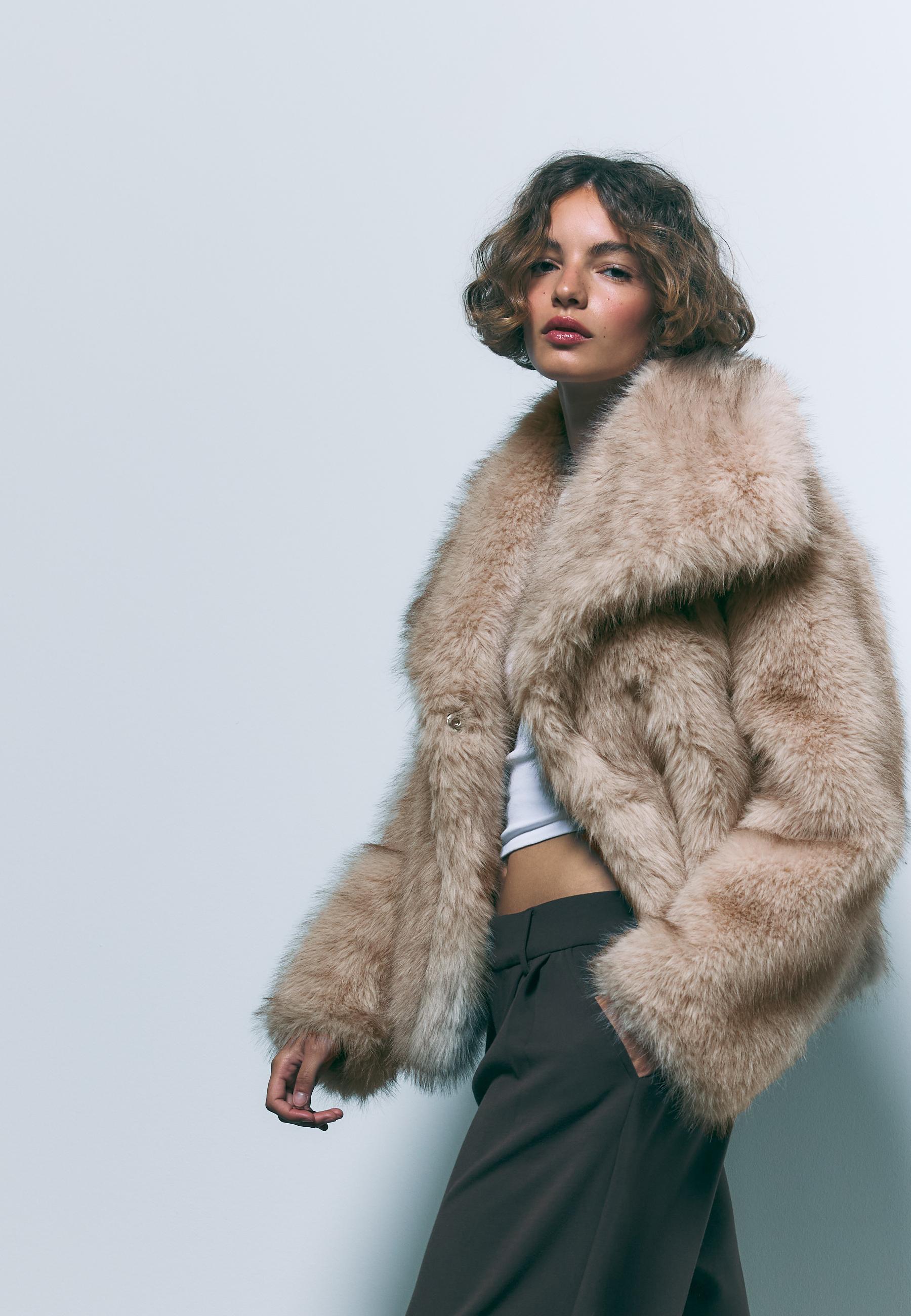 Patine Cropped Eco-Fur Jacket - ivory Influencer pick
