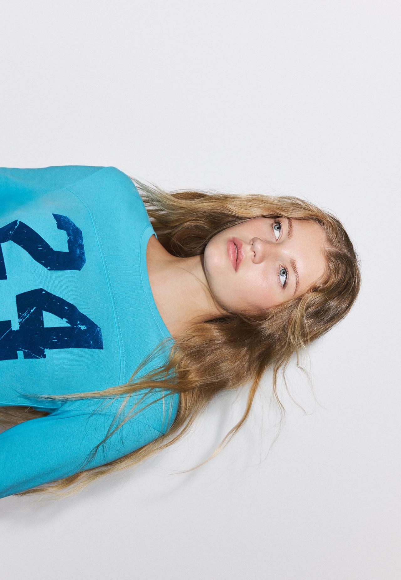 Placement print T-shirt — Turquoise