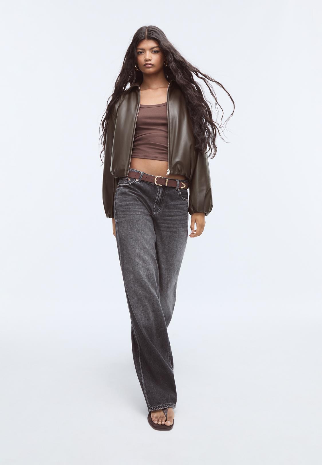 Gesteppte Bomberjacke aus Kunstleder Mode für Damen - Main Image