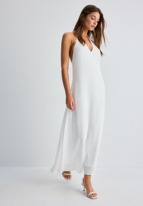 vestido halter bambula