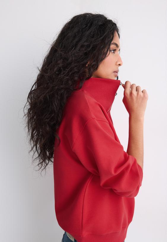 sweat col montant zippe
