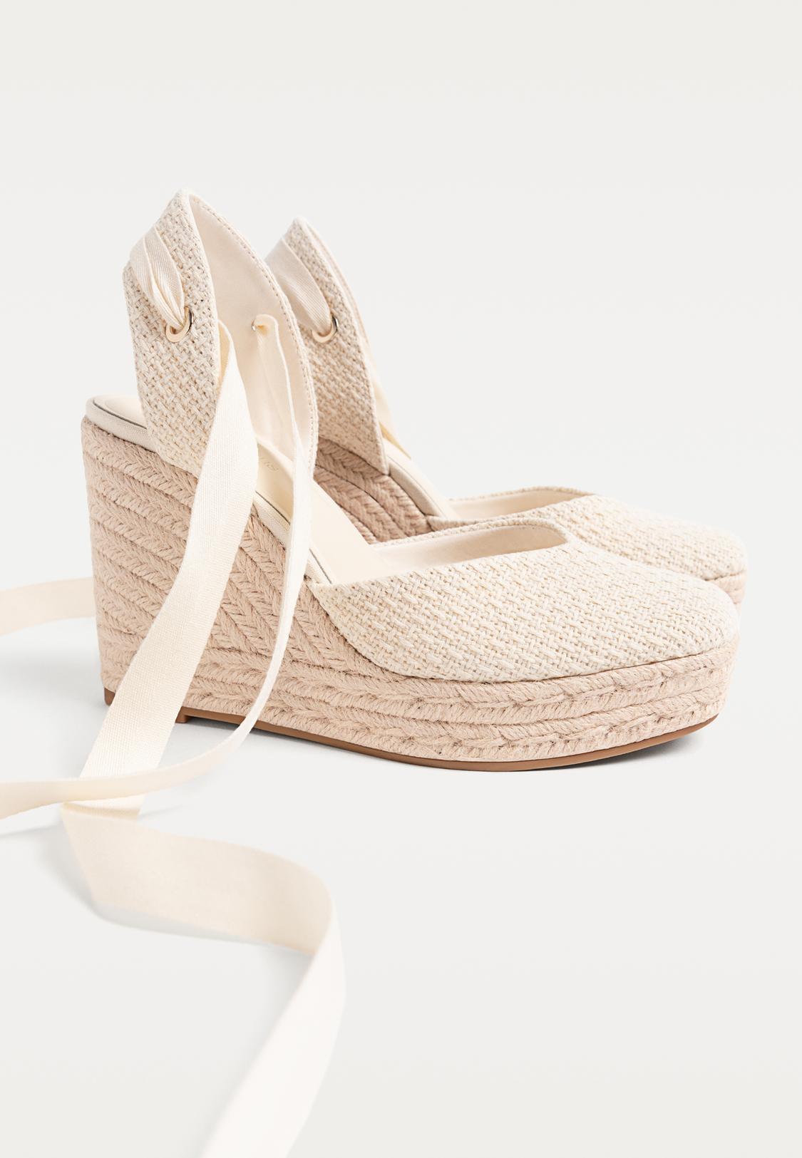 Esparto Stradivarius Alpargatas CuÃ±a Esparto Alpargatas Plateadas