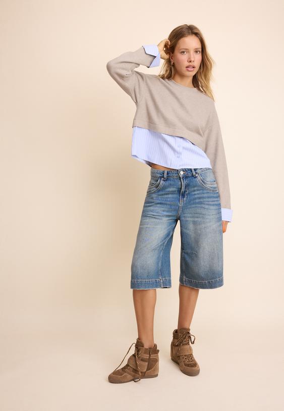 Stradivarius Mixed Fabric Jumper 0-458 M