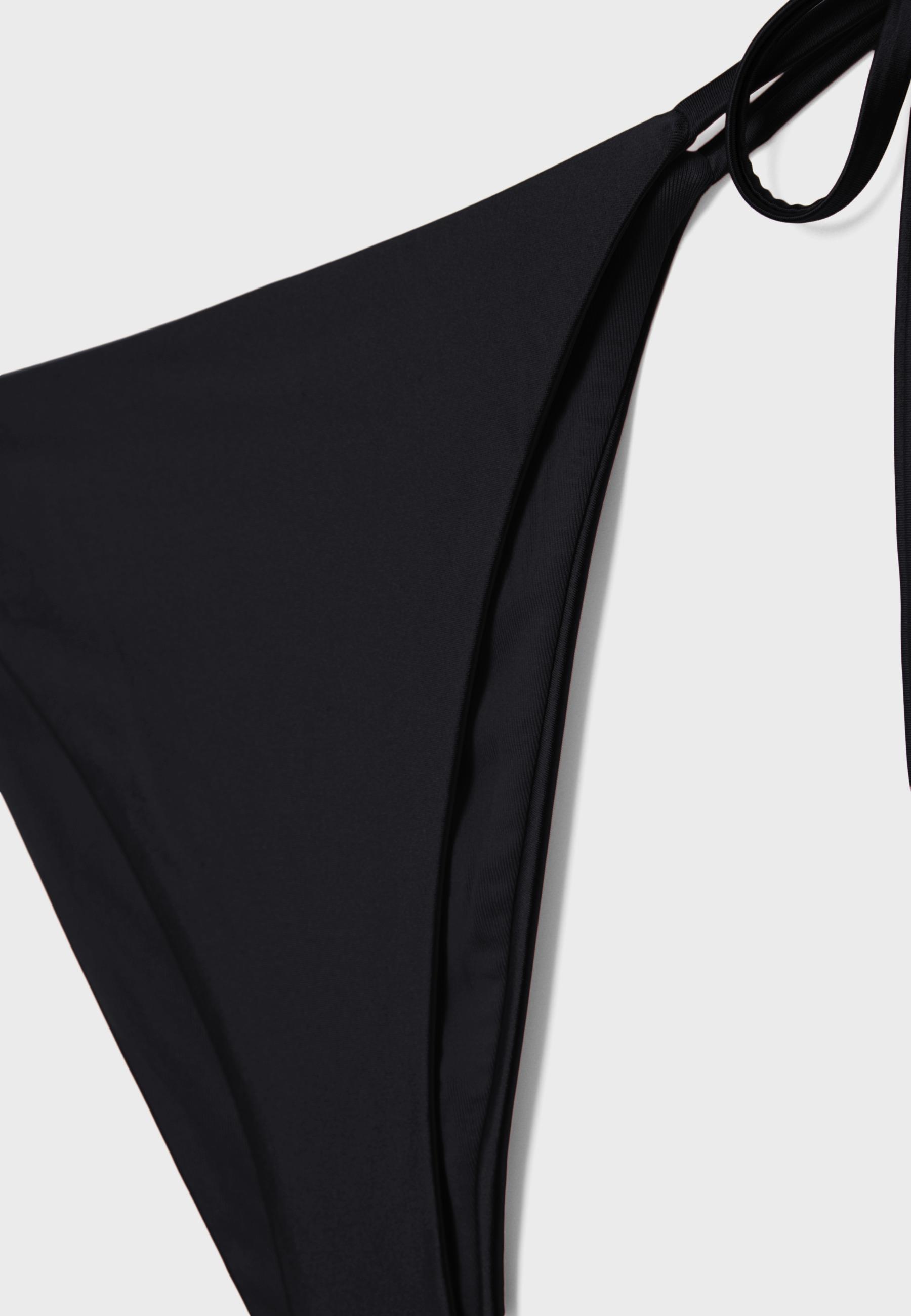 Sateen Brazilian bikini bottoms — Black