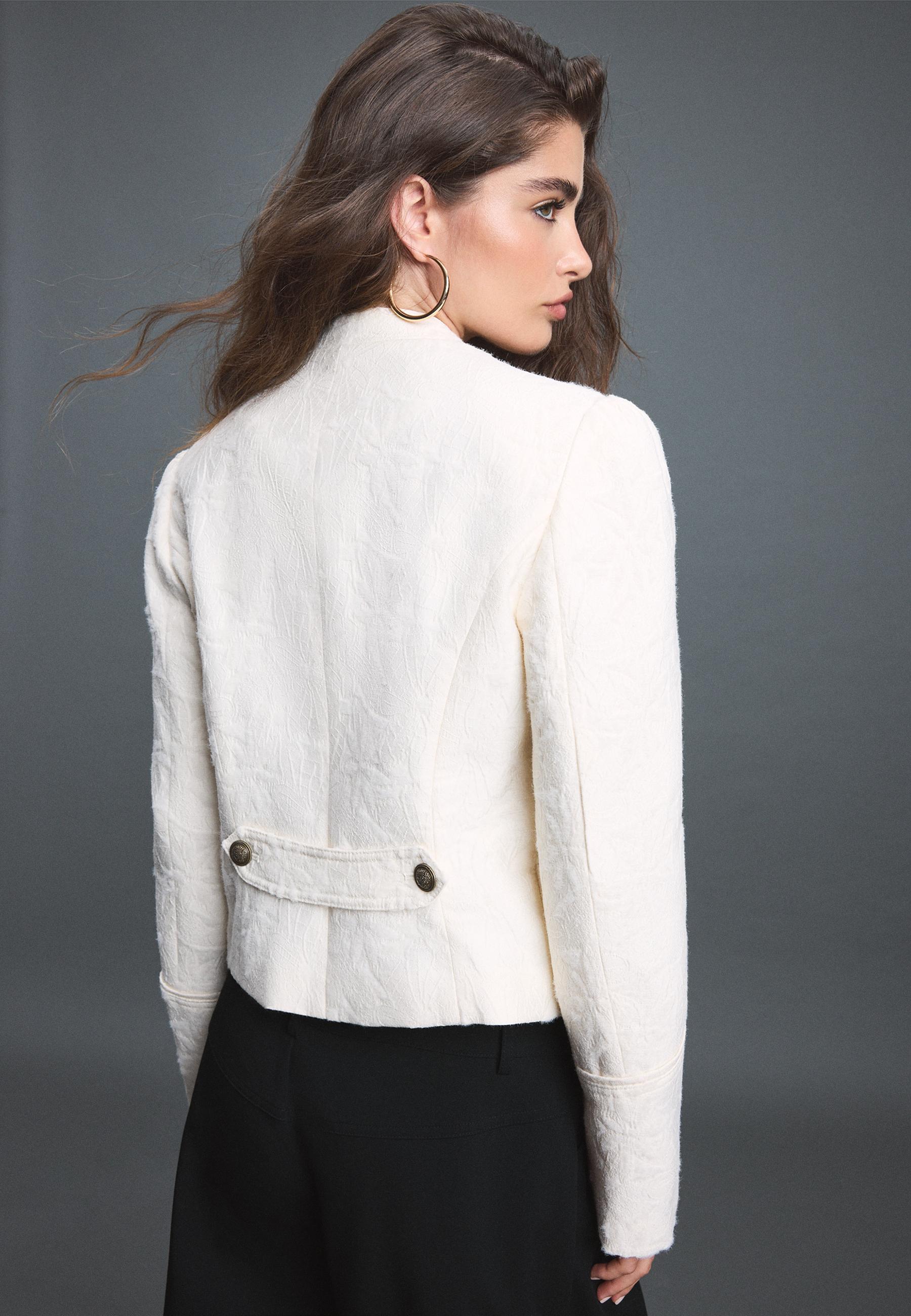 Jacquard blazer — Ecru