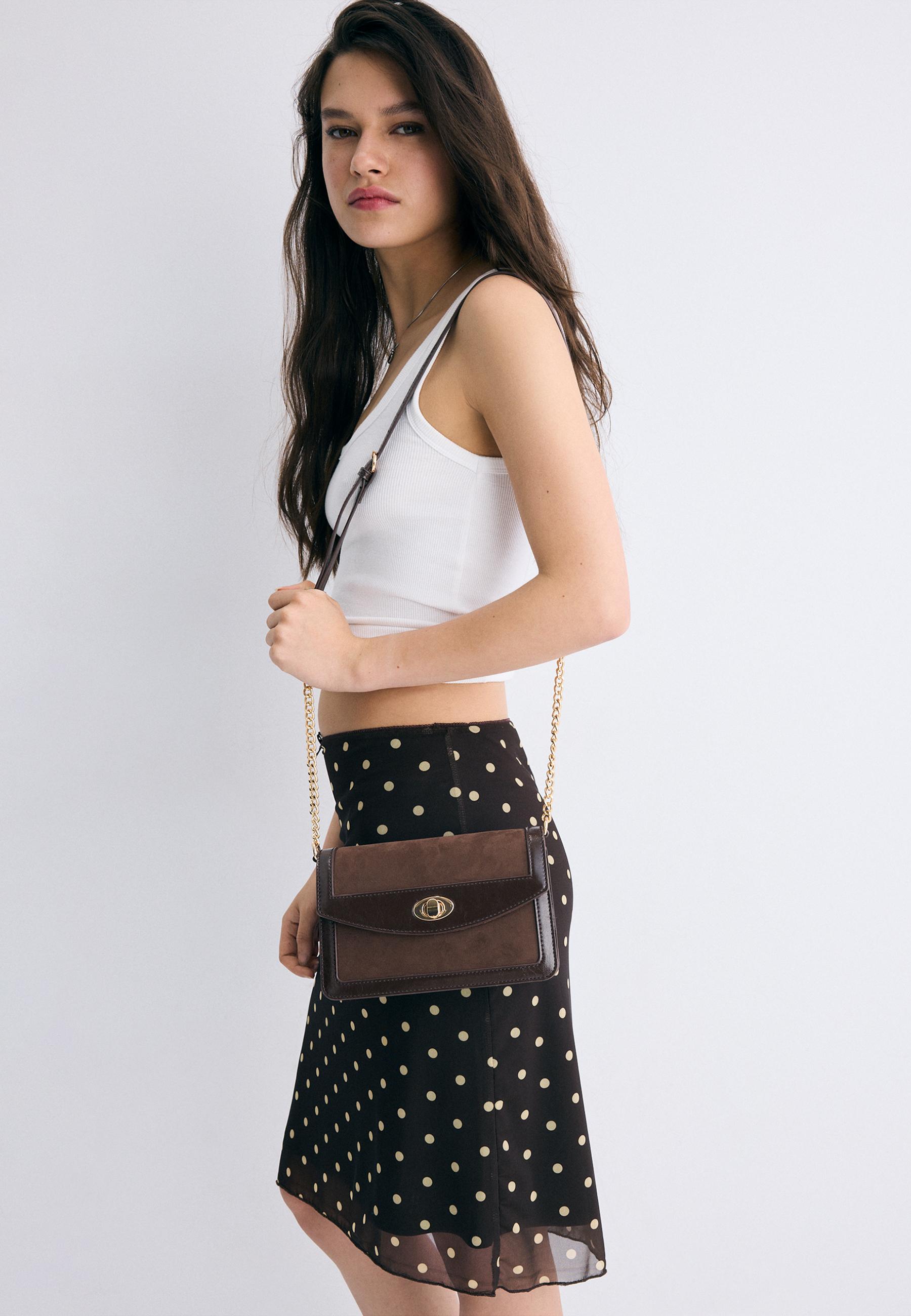 Contrast crossbody bag — Brown