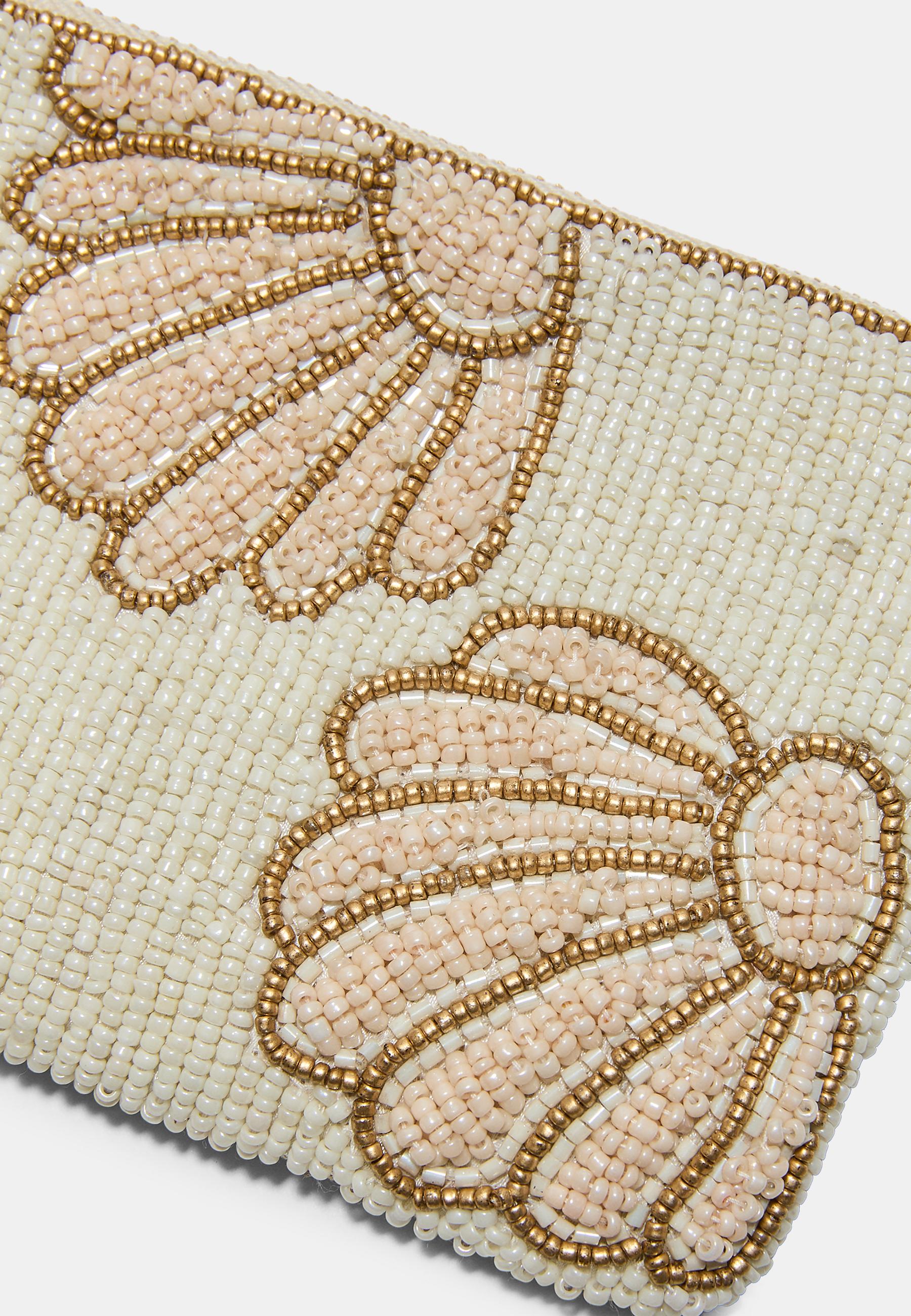 Large beaded purse — Yellow