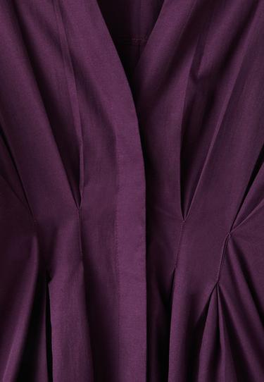 Pleated poplin shirt — Purple 9