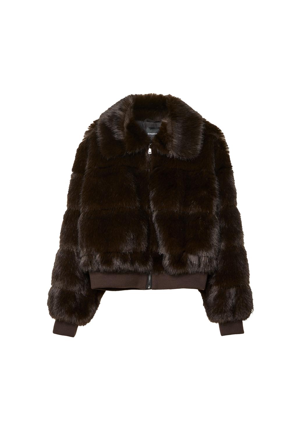 Blouson bomber fausse fourrure fermeture Éclair