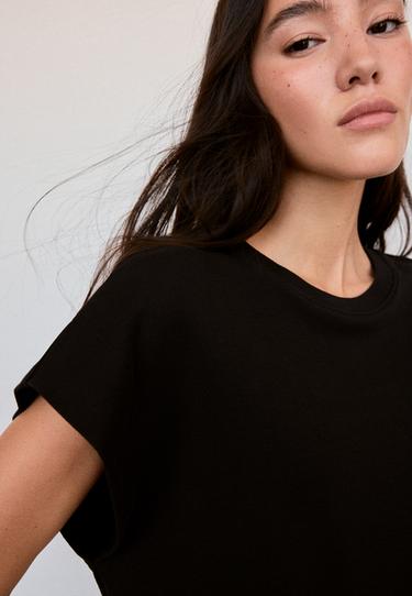 B06 Basic drop shoulder T-shirt — Black 4