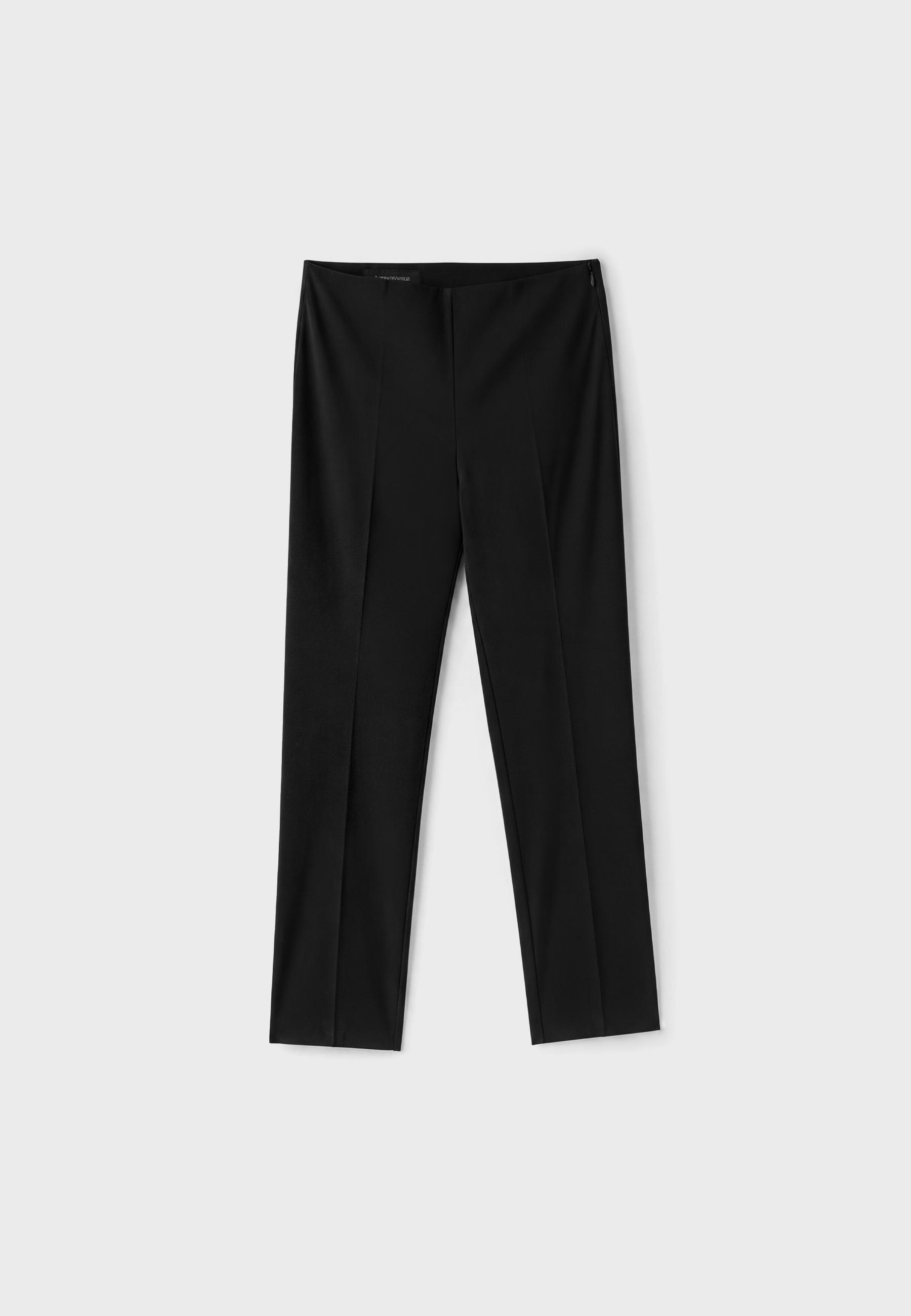 Cigarette bengaline trousers — Black