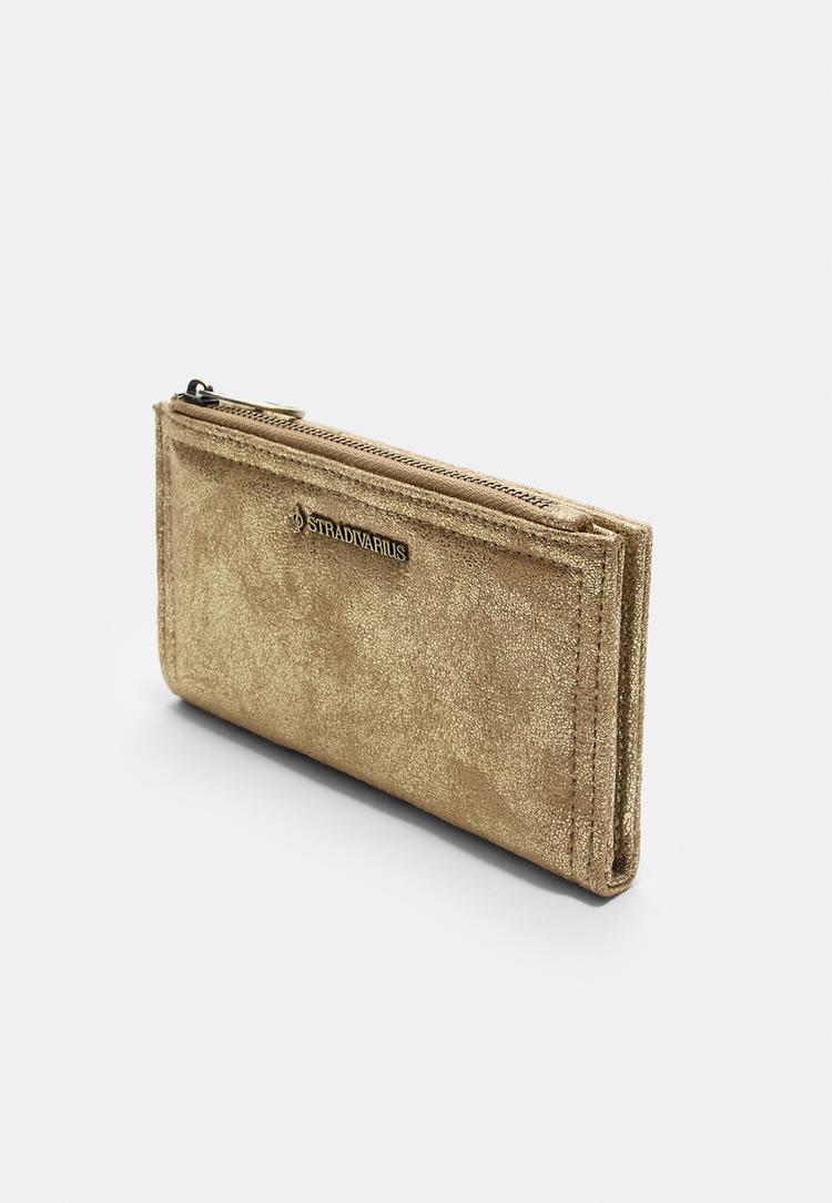Stradivarius Πορτοφόλι Με Γκλίτερ Και Φερμουάρ Κίτρινο Os φωτογραφία