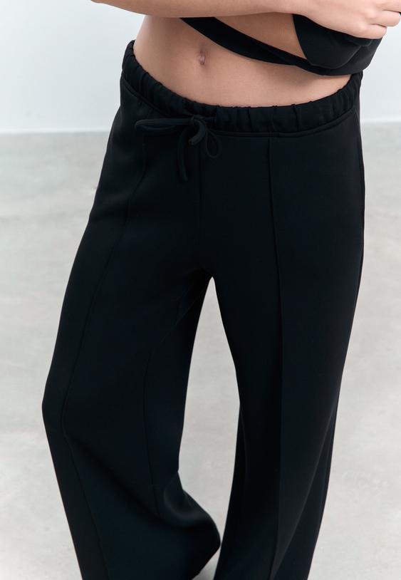 pantalon jogger wide leg nervio tacto suave